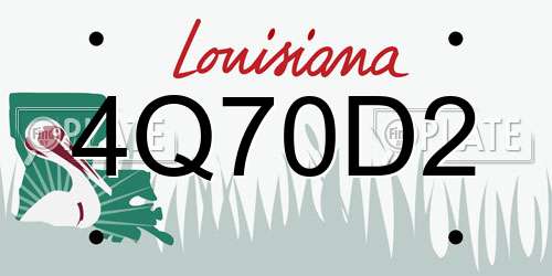 4Q70D2 Louisiana License Plate