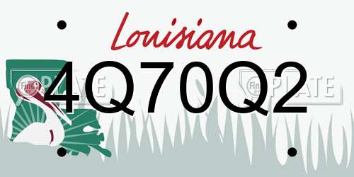 4Q70Q2 Louisiana License Plate