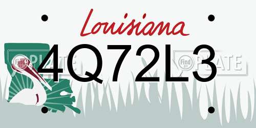 4Q72L3 Louisiana License Plate