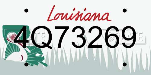 4Q73269 Louisiana License Plate