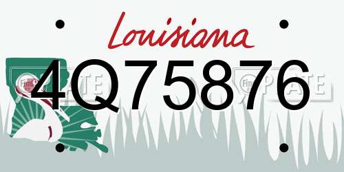 4Q75876 Louisiana License Plate