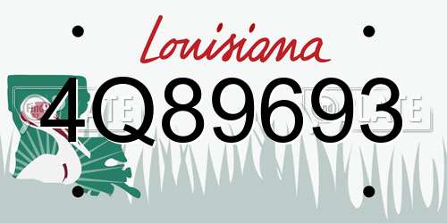 4Q89693 Louisiana License Plate