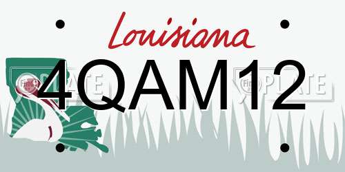 4QAM12 Louisiana License Plate