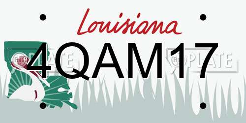 4QAM17 Louisiana License Plate