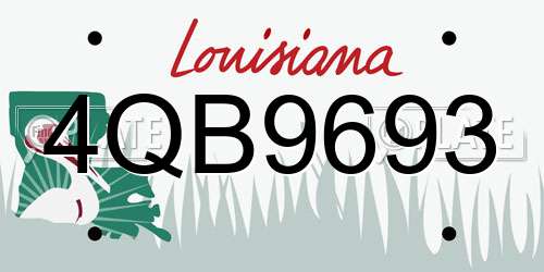 4QB9693 Louisiana License Plate