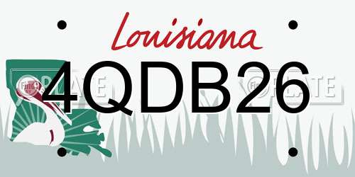 4QDB26 Louisiana License Plate