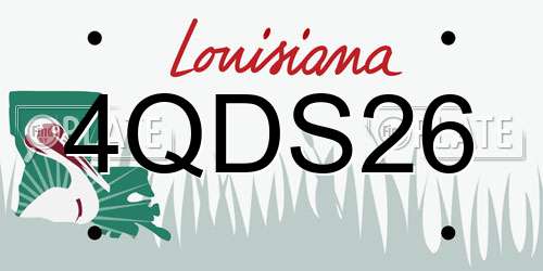4QDS26 Louisiana License Plate