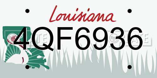 4QF6936 Louisiana License Plate