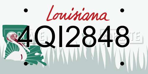 4QI2848 Louisiana License Plate