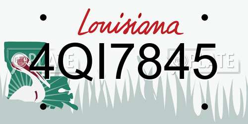 4QI7845 Louisiana License Plate