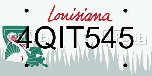 4QIT545 Louisiana License Plate