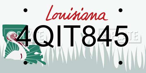 4QIT845 Louisiana License Plate