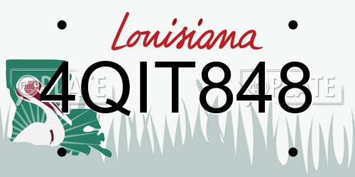 4QIT848 Louisiana License Plate