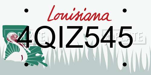 4QIZ545 Louisiana License Plate