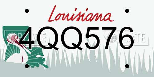 4QQ576 Louisiana License Plate