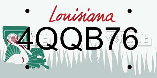 4QQB76 Louisiana License Plate