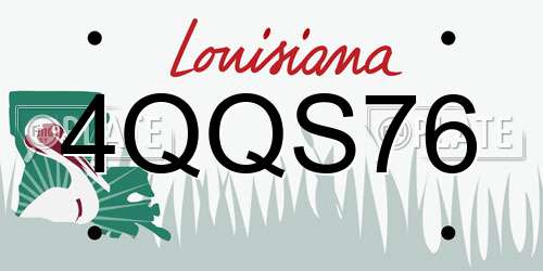 4QQS76 Louisiana License Plate