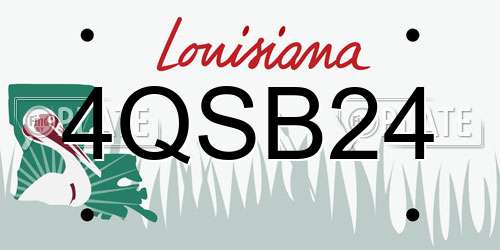 4QSB24 Louisiana License Plate