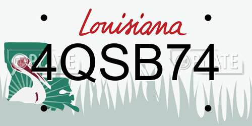4QSB74 Louisiana License Plate