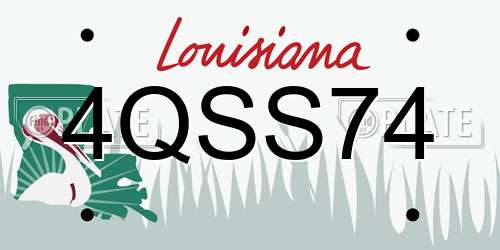 4QSS74 Louisiana License Plate