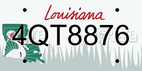 4QT8876 Louisiana License Plate