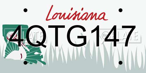 4QTG147 Louisiana License Plate