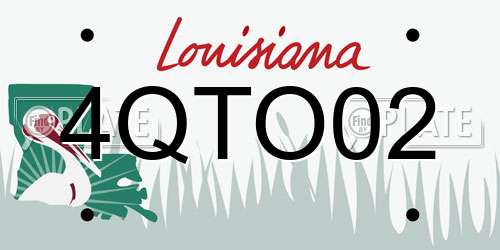 4QTO02 Louisiana License Plate
