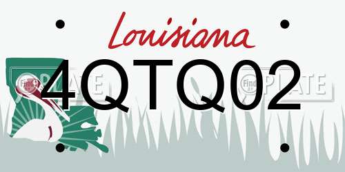 4QTQ02 Louisiana License Plate