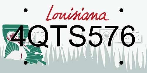 4QTS576 Louisiana License Plate