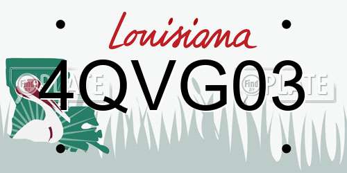 4QVG03 Louisiana License Plate