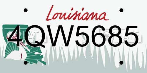 4QW5685 Louisiana License Plate