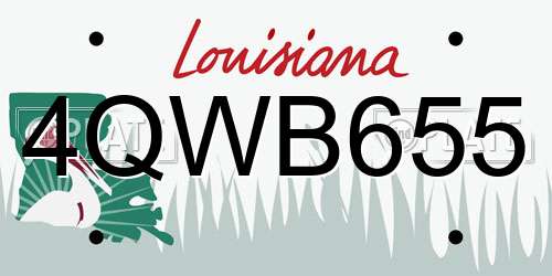4QWB655 Louisiana License Plate