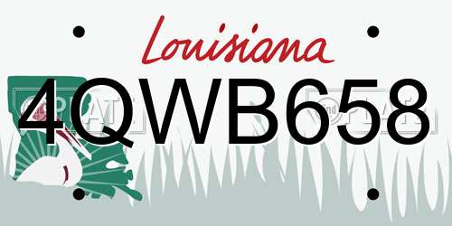 4QWB658 Louisiana License Plate