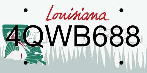 4QWB688 Louisiana License Plate