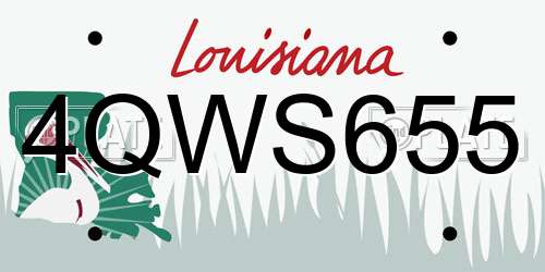 4QWS655 Louisiana License Plate