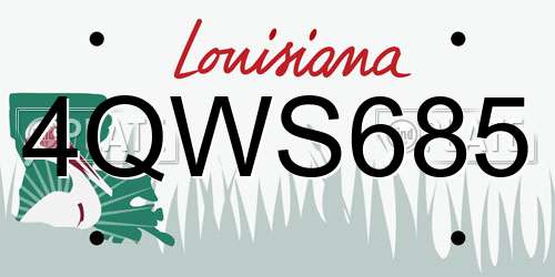 4QWS685 Louisiana License Plate