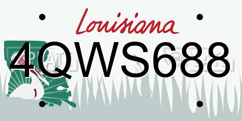 4QWS688 Louisiana License Plate