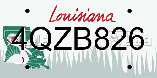 4QZB826 Louisiana License Plate