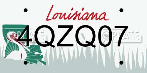 4QZQ07 Louisiana License Plate
