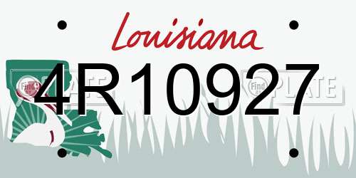 4R10927 Louisiana License Plate