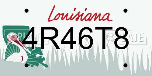 4R46T8 Louisiana License Plate