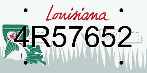 4R57652 Louisiana License Plate