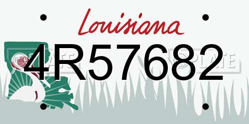 4R57682 Louisiana License Plate