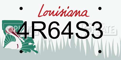 4R64S3 Louisiana License Plate