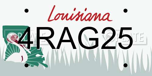 4RAG25 Louisiana License Plate