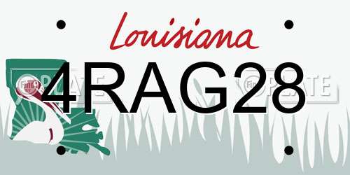4RAG28 Louisiana License Plate