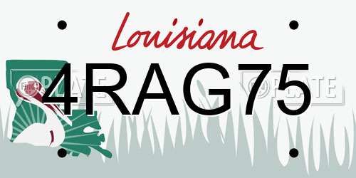 4RAG75 Louisiana License Plate
