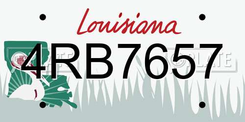 4RB7657 Louisiana License Plate