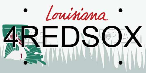 4REDSOX Louisiana License Plate