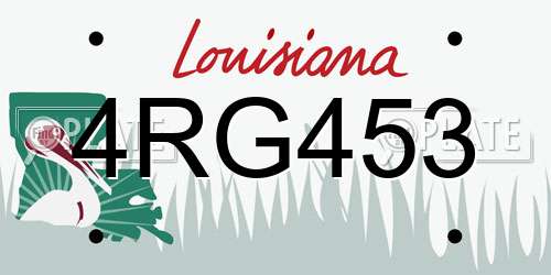 4RG453 Louisiana License Plate